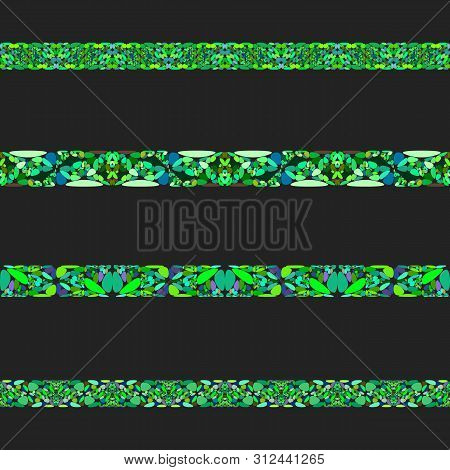 Curved Stone Mosaic Divider Line Set - Vector Design Elements