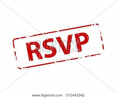 Please Respond Stamp Vector Texture. Rsvp Rubber Cliche Imprint. Web Or Print Design Element For Sig
