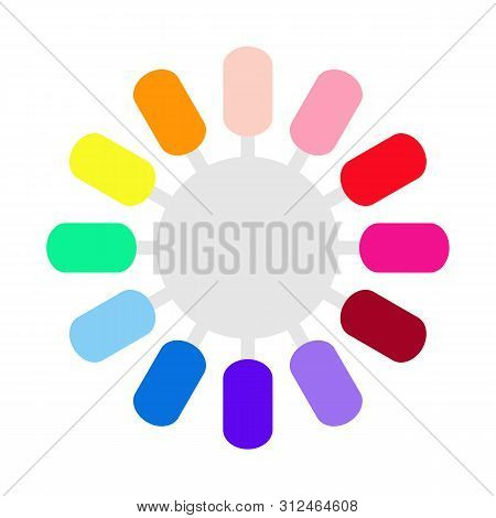 Set Of False Nails Polish For Manicure. Oval Color Laquer Palette With Artificial Nails, Color Swatc