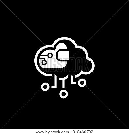 Simple Crypto Wallet Vector Line Icon With Digital Wallet Symbol.