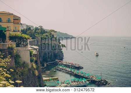 Aerial View Of Sorrento City, Amalfi Coast, Italy
