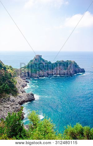 Beautiful Cozy Bay With Boats And Clear Turquoise Water In Italy