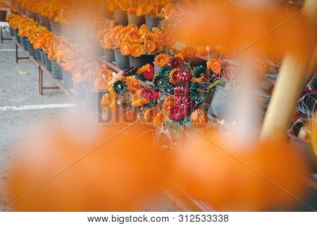 Flower Candle For Making Worship Merit To Buddha