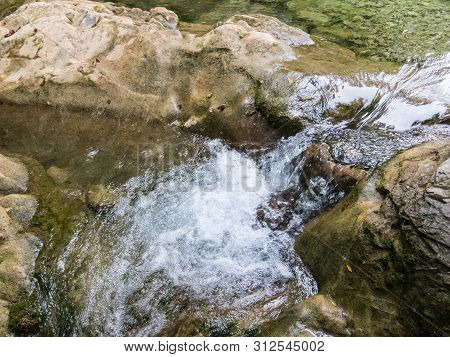 Throat Of The Muga River. Stream Of The Muga River, In The Throat Of Its Name, In The Pre-pyrenees A