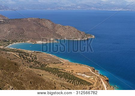 Amazing Landscape And View To Malavras Beach Of Crete Island, Greece