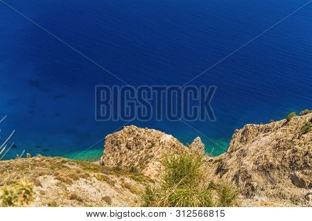 Amazing Landscape And View To Malavras Beach Of Crete Island, Greece