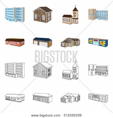 Vector Illustration Of Facade And Housing Icon. Collection Of Facade And Infrastructure Stock Vector
