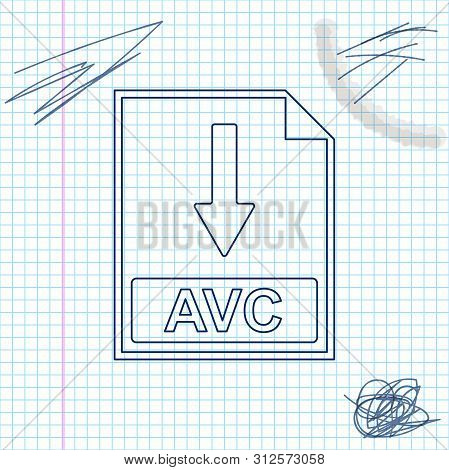 Avc File Document Icon. Download Avc Button Line Sketch Icon Isolated On White Background. Vector Il