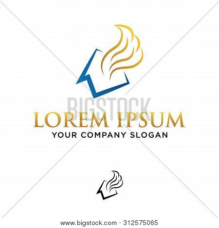 Real Estate House With Check Mark Vector Logo