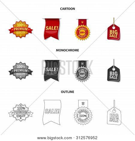 Vector Design Of Emblem And Badge Icon. Set Of Emblem And Sticker Vector Icon For Stock.
