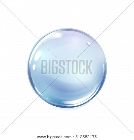 Water Bubble . Nature.aqua.elegant And Stylish Background. Shining Blue Substance Drop. Vector