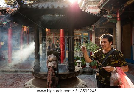Yunlin, Taiwan - July 13th, 2019: famous and antique building of Beigang Chaotian Temple, Yunlin, Taiwan, Asia