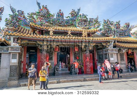 Yunlin, Taiwan - July 13th, 2019: famous and antique building of Beigang Chaotian Temple, Yunlin, Taiwan, Asia