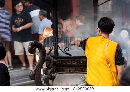 Yunlin, Taiwan - July 13th, 2019: famous and antique building of Beigang Chaotian Temple, Yunlin, Taiwan, Asia
