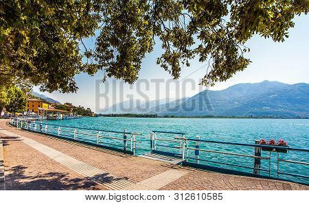 Promenade In Lovere On The Lago D Iseo In Lombardy Italy