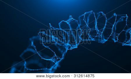 Geometric Shape For Design. Sound Wave. The Torus Consisting Of Points. 3D Rendering. Data Array Vis