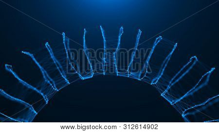Geometric Shape For Design. Sound Wave. The Torus Consisting Of Points. 3D Rendering. Data Array Vis