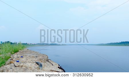 The Remainder Of The Old Pier Built In The Soviet Union At The North Of The Yakut River Vilyui In Th