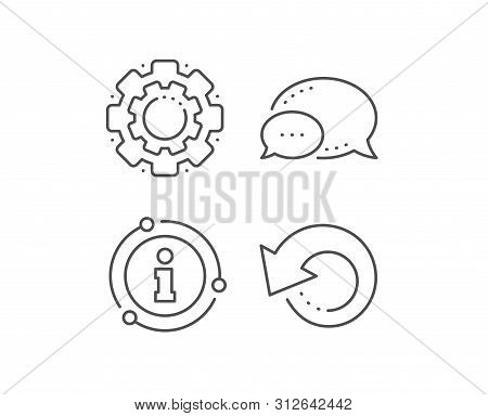 Recovery Info Line Icon. Chat Bubble, Info Sign Elements. Backup Data Sign. Restore Information Symb