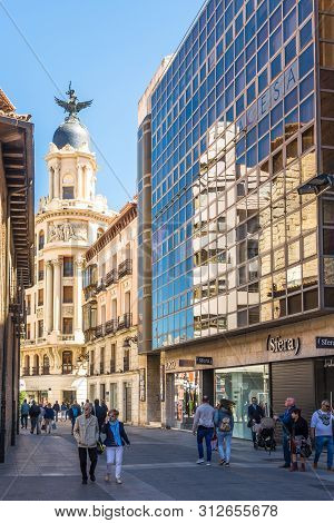 Valladolid,spain - May 13,2019 - In The Streets Of Valladolid. Valladolid Is Made Up Of A Variety Of