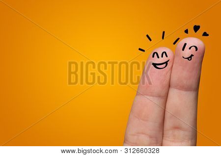 Waggish happy fingers with team building concept