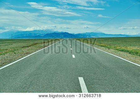 Road In Gobi Desert. Huysiyn Govi, Mongolia
