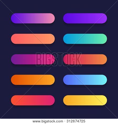 Super Set Of Button Gradient Style With Shadow For Website, Ui, Mobile App. Modern Vector Illustrati