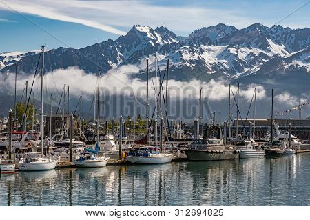 Seward, Alaska - June 7 - The Marina On Resurrection Bay As Seen On June 7 2019 In Seward Alaska.