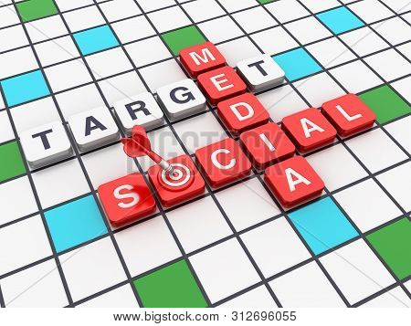 Crossword Series: Social Media - High Quality 3d Rendering