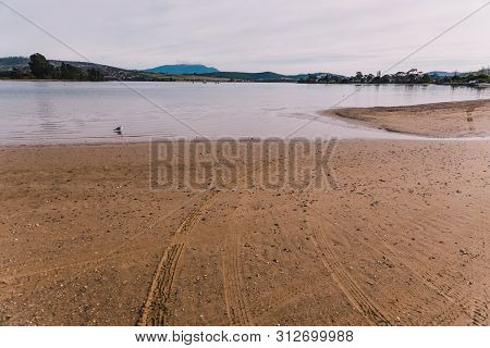 Sunny Australian Beach In Cremorne, Tasmania