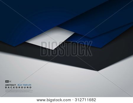 Abstract Tech Gradient Blue Overlap Of Business Tone Design.