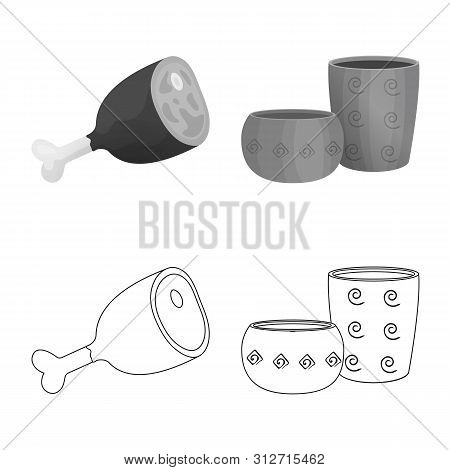 Vector Design Of Evolution And Neolithic Symbol. Set Of Evolution And Primeval Vector Icon For Stock