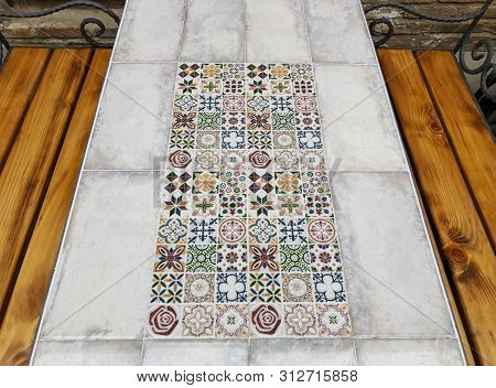 Tbilisi, Georgia - Murch 29 2019: The  Cafe In The Old Tbilisi, Table With Ornaments. The Restored A