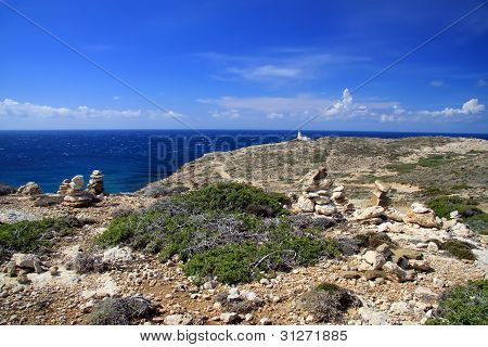 Grecia. Rhodes. Un faro di Prasonisi.