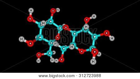 Starch Is A Polysaccharide. The Simplest Form Of Starch Is The Linear Polymer Amylose. 3d Illustrati