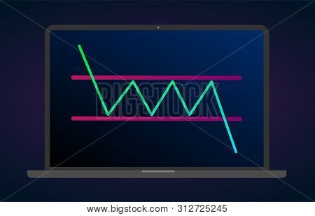 Bearish Rectangle - Continuation Price Chart Pattern Figure Technical Analysis. Strong Uptrend Betwe