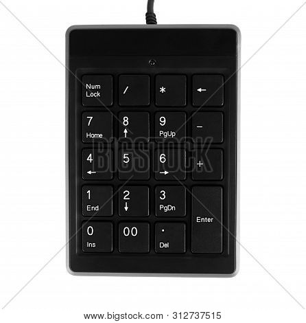 Mini Keyboard On White Background Object, Number, Nobody, Design, Space, Isolated, Closeup, Single, 