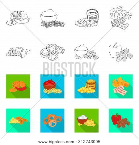 Isolated Object Of Taste And Seasonin Icon. Set Of Taste And Organic Stock Vector Illustration.