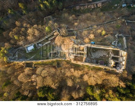 Divci Kamen Is A Ruin Of A Gothic Castle Near The Town Of Kremze In  The Cesky Krumlov District . It
