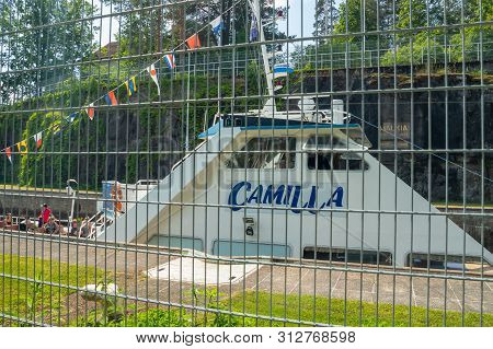 Lappeenranta, Finland - June 20, 2019: Cruise Ship In Saimaa Canal, Beautiful Summer View