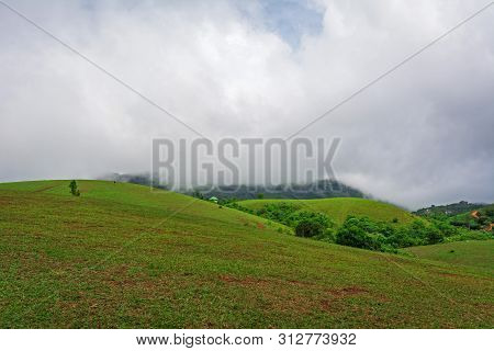 Beautiful Morning View Of Vagamon Meadows And Sky