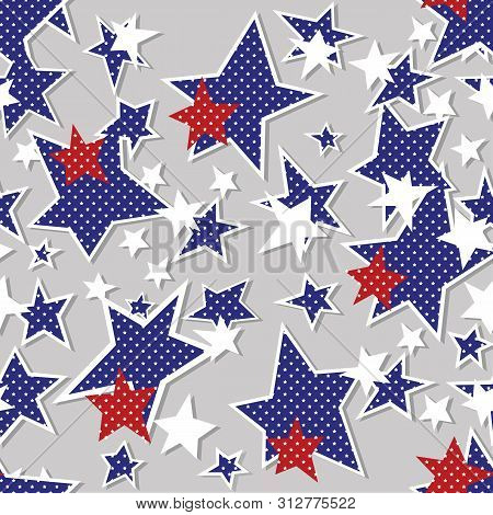 Seamless Background With Colorful Stars Vector Graphic Design.creative Vector Background With Dots, 