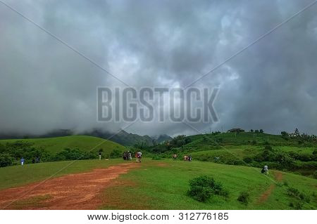 Beautiful Morning View Of Vagamon Meadows And Sky