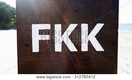 Fkk Sign At The Beach Of Baltic Sea