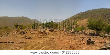 View To Fulani Tribe Village Near Tchamba In Cameroon
