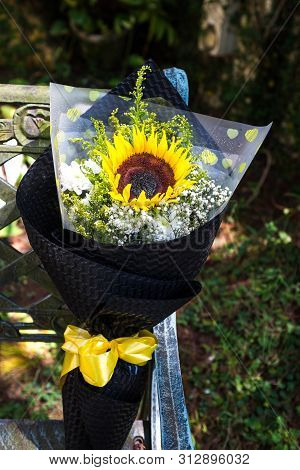A Bouquet Of Sunflower And Other Wildflowers