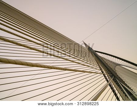 Architecture Of The Wawasan Bridge, Putrajaya During Sunset