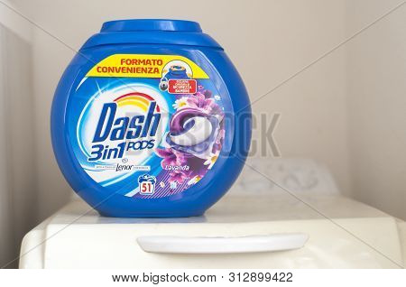 Carrara, Italy - July 23, 2019 - Savings Pack For Dash Washing Machine Capsules, Produced By The Mul