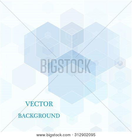 Vector Abstract Geometric Background. Blue Hexagon Shape