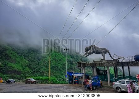Sculpture Of A Black Panther At Vagamon
